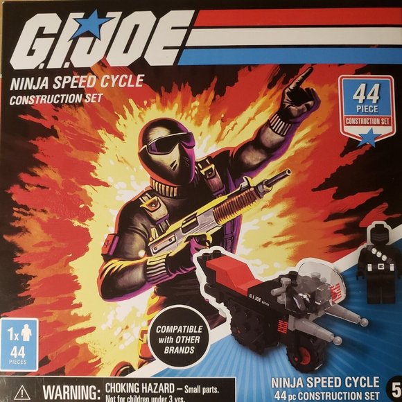 GI Joe Ninja Speed Cycle Construction Set with Snake Eyes 44 Pieces Hasbro 2020 - Picture 1 of 2